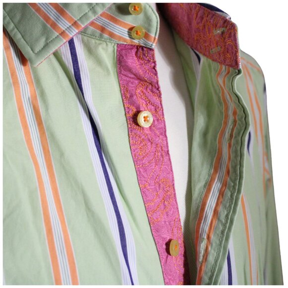 ROBERT GRAHAM SZ XL Men's Long Sleeve Striped Cotton Button Up Shirt - Picture 3 of 13